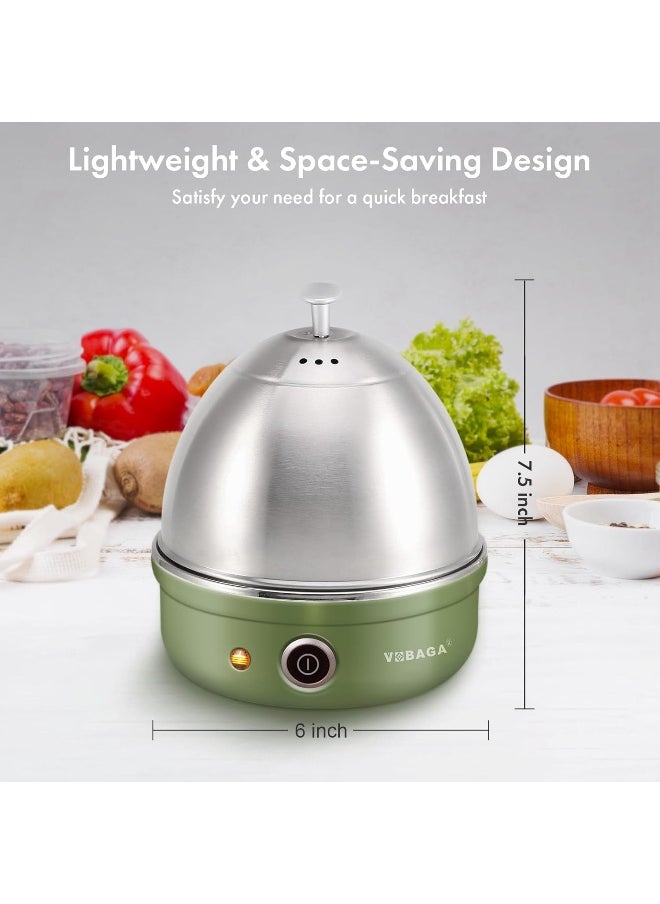 Vobaga VOBAGA Electric Egg Cooker, Rapid Egg Boiler with Auto Shut Off for Soft, Medium, Hard Boiled, Poached, Steamed Eggs, Vegetables and Dumplings, Stainless Steel Tray with 7-Egg Capacity (Green)  - Image 4