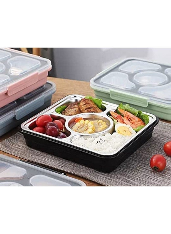 Femora High Stainless Steel, 4 Compartment Container Lunch Box for Office-College-School - (4 Pots)… - Image 2