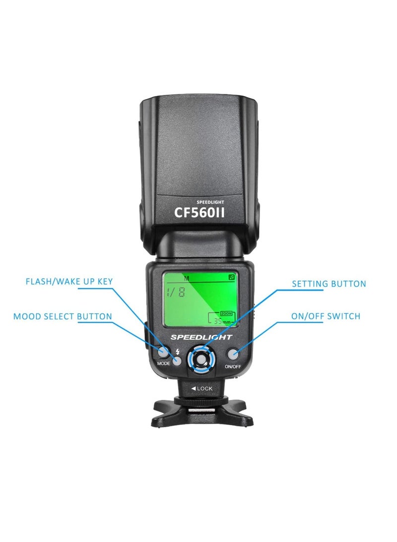 Coopic COOPIC CF580EX N LCD Display Speedlite Flash Wireless GN56 5500K TTL Flash Compatible with all NIKON Cameras - Image 5