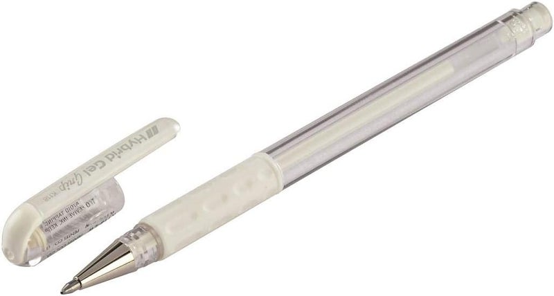 Pentel K118LW Hybrid Rollerball Pen White - Image 1