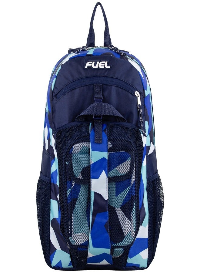 FUEL Lunch Backpack Set Water Resistant Bookbag Bag Soft Reusable Insulated Cooler Lunch Box Thermal Travel Office Lunch Bag, Blue Jagged Shape - Image 3