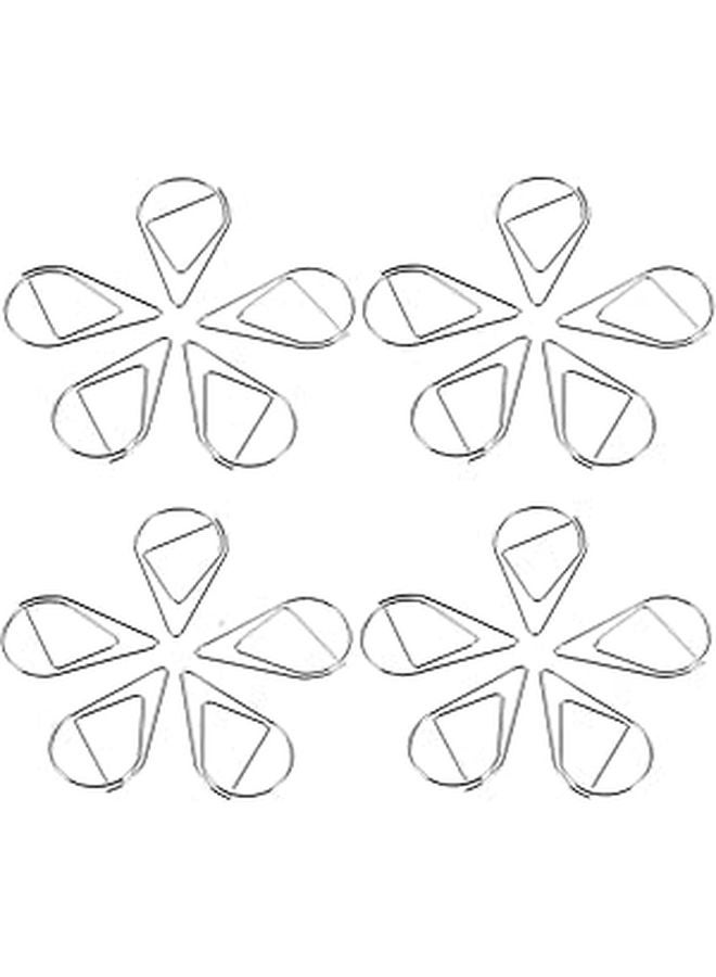 Silver Metal Water Drop Paper Clips 0 8mm 100pcs For Office File Organizing Book Reading - Image 1