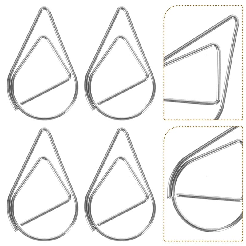 Silver Metal Water Drop Paper Clips 0 8mm 100pcs For Office File Organizing Book Reading - Image 5
