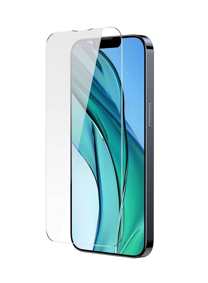 Baseus 0.3mm Crystal All-Tempered-Glass Screen Protector For iP 14/iP 13/iP 13 Pro (Pack Of 2 With EasyStick Film Application Tool And 2 Cleaning Kits), Clear - Image 2