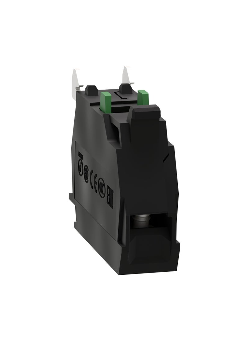 Schneider Electric - ZBE101 Schneider Signaling Harmony XB5_ single contact block for head Ø22 1NO silver alloy screw clamp terminal - Image 1