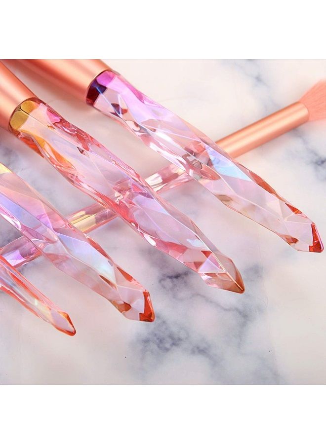 Kingtree Makeup Brushes 10PCS Crystal Handle Makeup Brush Set, Premium Synthetic Bristles Cosmetic Brush for Powder Foundation Blush Concealer Blending Eyeshadow Eyeliner Make Up - Image 5