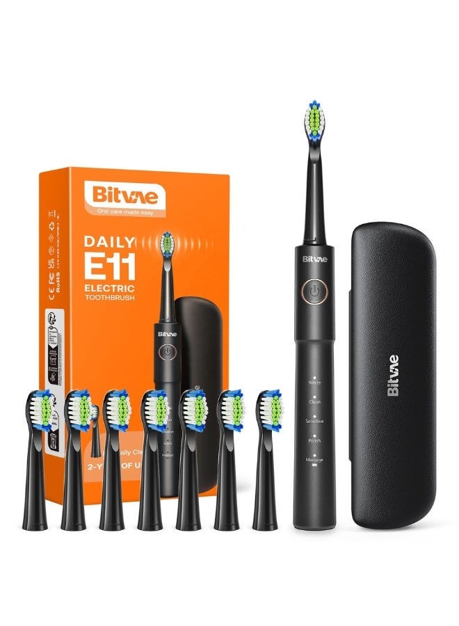 Bitvae BV E11 Electric Toothbrush for Adults, Automatic Electric Toothbrush, 5 Modes, 8 Heads, Travel Toothbrush with Case - Image 1