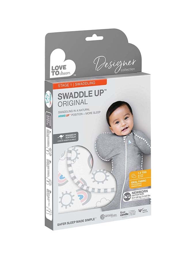 LOVE TO dream Swaddle UP Original Special Rainbow Cloud | Baby Swaddle Sack | Soft Cotton Sleepwear for Newborns | ARMS UP™ Self-Soothing Swaddle Blanket | Infant Wrap for Better Sleep & Comfort  - Image 5