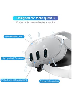 Generic Cover for Meta Quest 3,VR Accessories for Meta Quest 3,Replacement kit for Meta Quest 3,Include Impact Resistant Cover Lens Cover Lens Tempered Glass Protector Joystick Caps  - Image 2