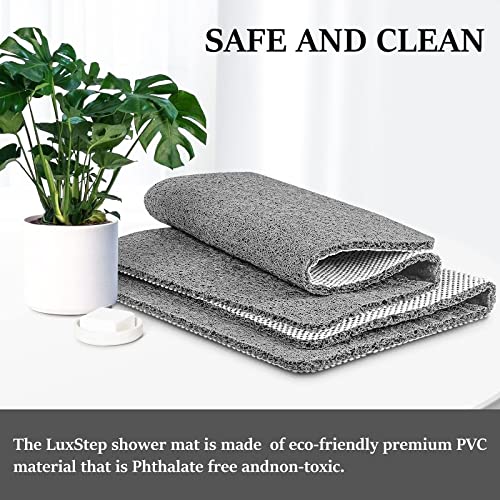 LuxStep Shower Mat Bathtub Mat,24x16 inch, Non-Slip Bath Mat with Drain, Quick Drying PVC Loofah Bathmat for Tub,Shower,Bathroom (Phthalate Free,Grey) - Image 4