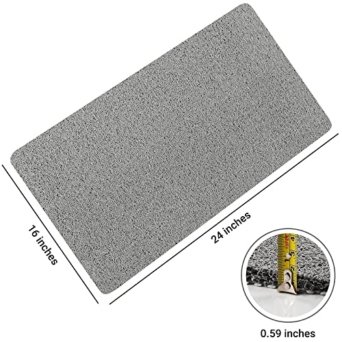 LuxStep Shower Mat Bathtub Mat,24x16 inch, Non-Slip Bath Mat with Drain, Quick Drying PVC Loofah Bathmat for Tub,Shower,Bathroom (Phthalate Free,Grey) - Image 2