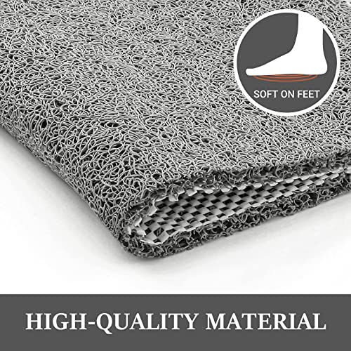 LuxStep Shower Mat Bathtub Mat,24x16 inch, Non-Slip Bath Mat with Drain, Quick Drying PVC Loofah Bathmat for Tub,Shower,Bathroom (Phthalate Free,Grey) - Image 5