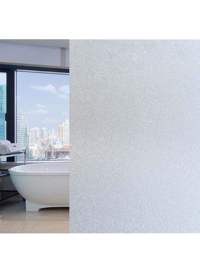 Zaboon Window Film Privacy Film Frosted Decorative No Glue Self Static Cling Anti UV Removable for Home Living Room Bedroom Bathroom Kitchen Office (90cm x 254 cm) - Image 1