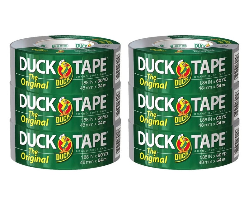 Duck Brand All-Purpose Duct Tape, Silver, 1.88 in. x 60 yd., 6 Rolls (242817) - Image 1