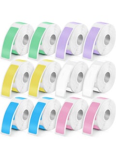 Marspark 1920 Pieces Label Tape Label Print Stickers Laminated Labeling Paper Replacement Compatible With D30 Portable Label Printer, 160 Labels/Roll, 12 X 40 Mm, Colorful  - Image 1