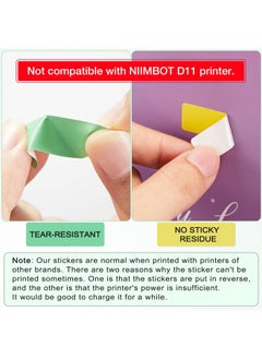 Marspark 1920 Pieces Label Tape Label Print Stickers Laminated Labeling Paper Replacement Compatible With D30 Portable Label Printer, 160 Labels/Roll, 12 X 40 Mm, Colorful  - Image 2