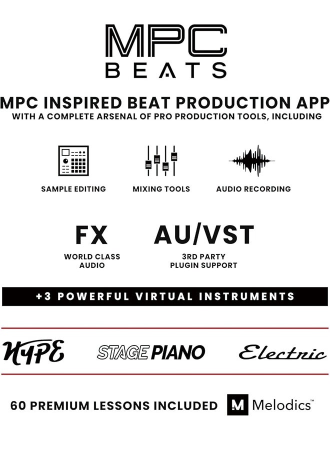 AKAI Professional MPK Mini Play MK3 - MIDI Keyboard Controller with Built in Speaker and Sounds Plus Dynamic Keybed, MPC Pads and Software Suite
