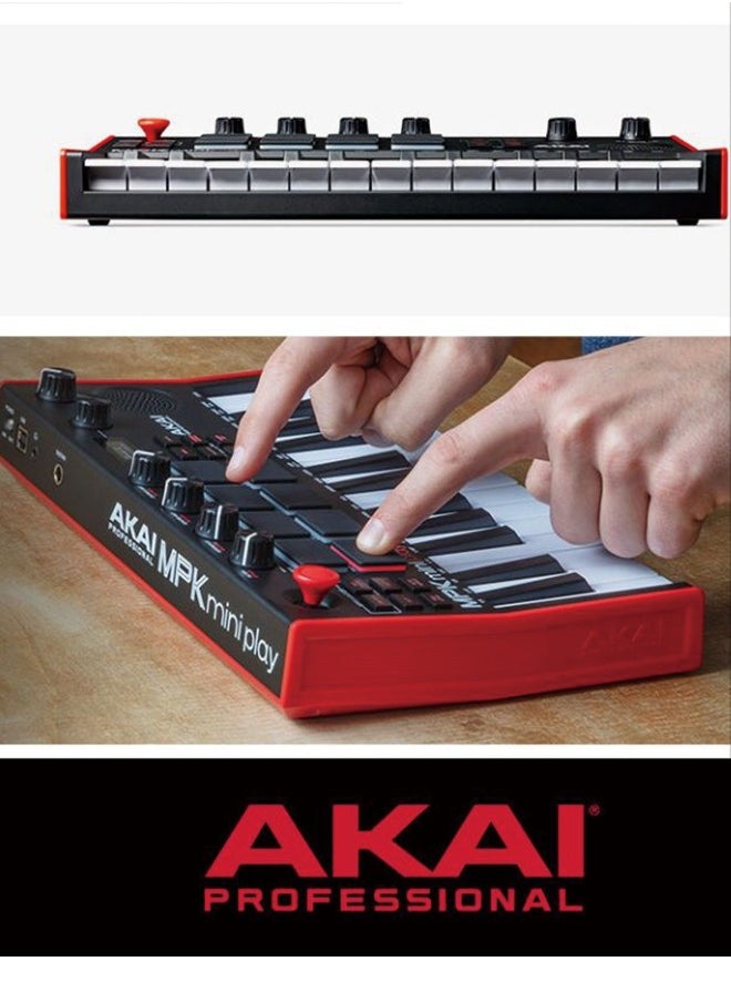 AKAI Professional MPK Mini Play MK3 - MIDI Keyboard Controller with Built in Speaker and Sounds Plus Dynamic Keybed, MPC Pads and Software Suite