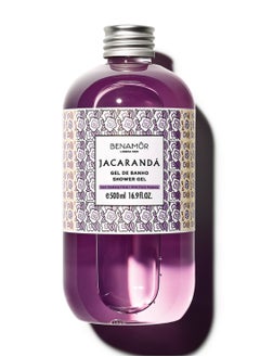 BENAMÕR Benamor Jacaranda Shower Gel with Aloe Vera Body Hands and Face Hydrating and Softening Body Wash  Delicate Floral Scent Paraben Free Vegan 500ml  - Image 1