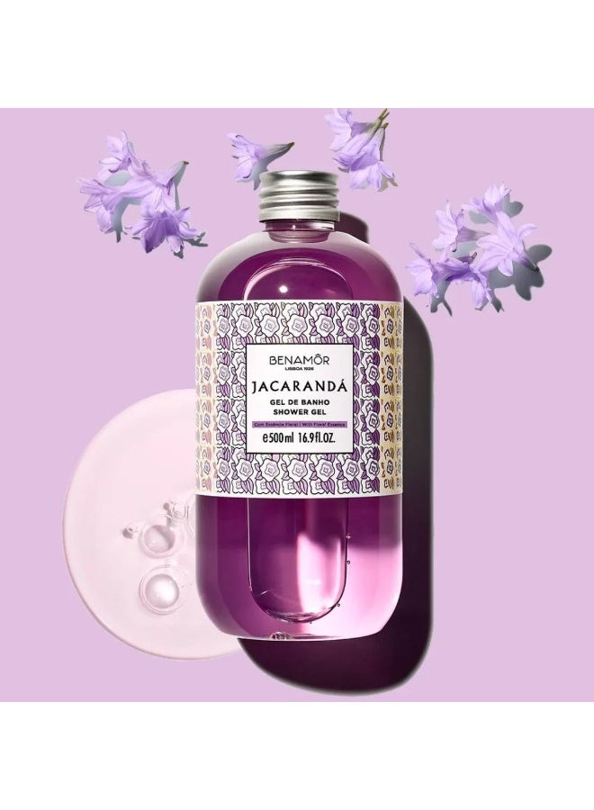 BENAMÕR Jacaranda Shower Gel – Hydrating Body Wash with Aloe Vera and Glycerin | Gentle Daily Cleanse with Soft Floral Scent | Vegan, Paraben-Free – 500ml - Image 2