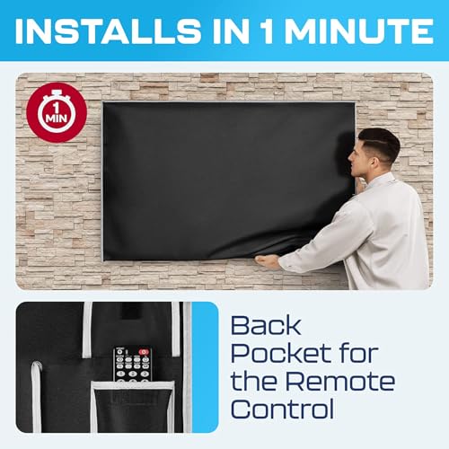 Garnetics Outdoor TV Cover 32 Inch ��� Waterproof, Weatherproof TV Enclosures with Smart Shield Screen Protectors, Ideal for Outdoor Use, Moving, and Storage - Black - Image 2