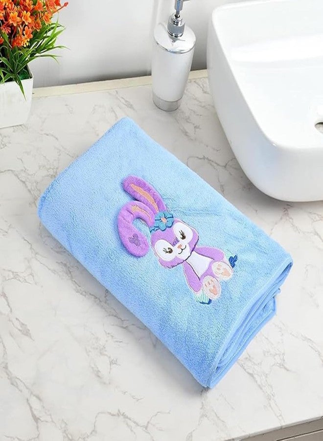 Comforic Microfiber Baby Bath Towel for Boys & Girls | Ultra Soft, Quick Dry, Super Absorbent Unisex Kids Bath Towels | Baby Towels Newborn & Toddler with Cartoon Print | 70x140 cm (Blue, Pack of 1) - Image 2