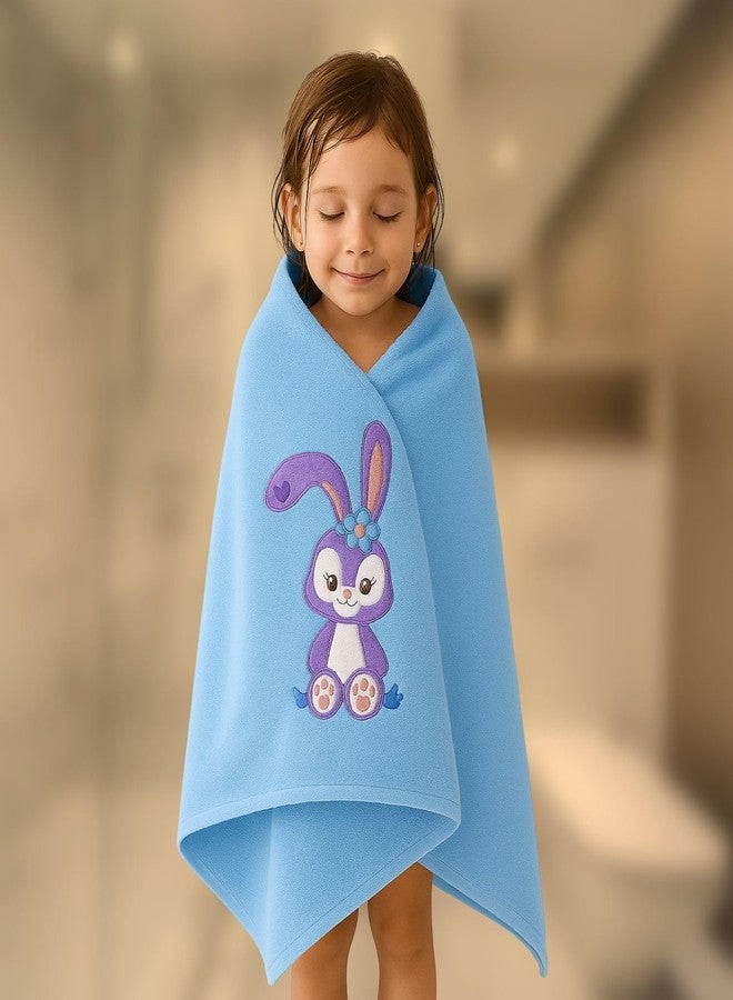 Comforic Microfiber Baby Bath Towel for Boys & Girls | Ultra Soft, Quick Dry, Super Absorbent Unisex Kids Bath Towels | Baby Towels Newborn & Toddler with Cartoon Print | 70x140 cm (Blue, Pack of 1) - Image 1