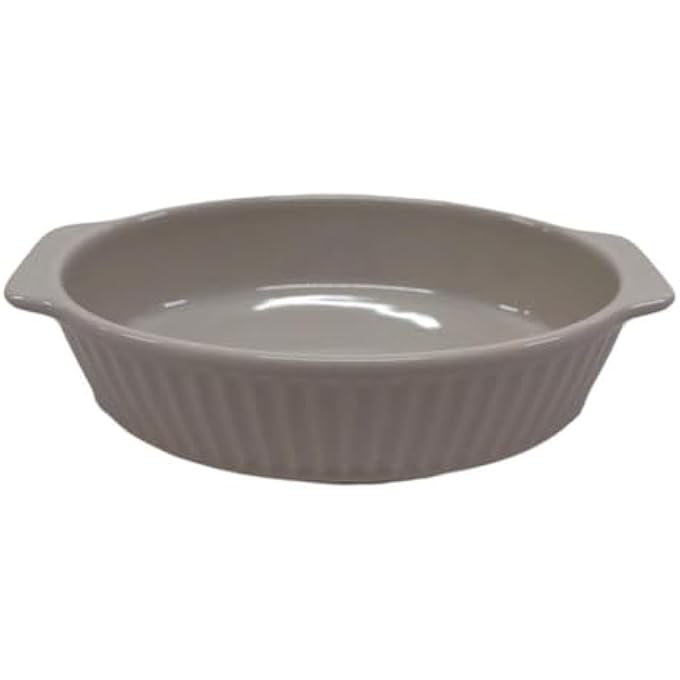 rayihni Stripe Emboss Oval Bakeware  Greige