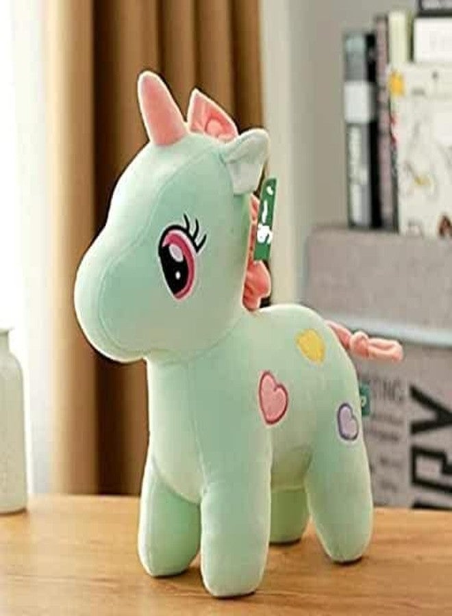 Future Shop Cute Detective Cartoon Character Soft Stuffed Plush Animal Toy for Kids Home Room Decoration (Green Unicorn) - Image 1