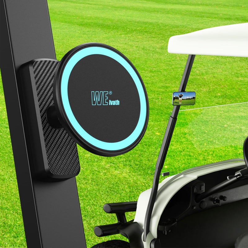 welvath Magnetic Golf Cart Phone Holder, Phone Mount Holder Compatible with MagSafe iPhone/Galaxy/Smartphones, Golf Cart Accessories for EZGO Club Car Yamaha Icon, Gift for Men Women - Image 1