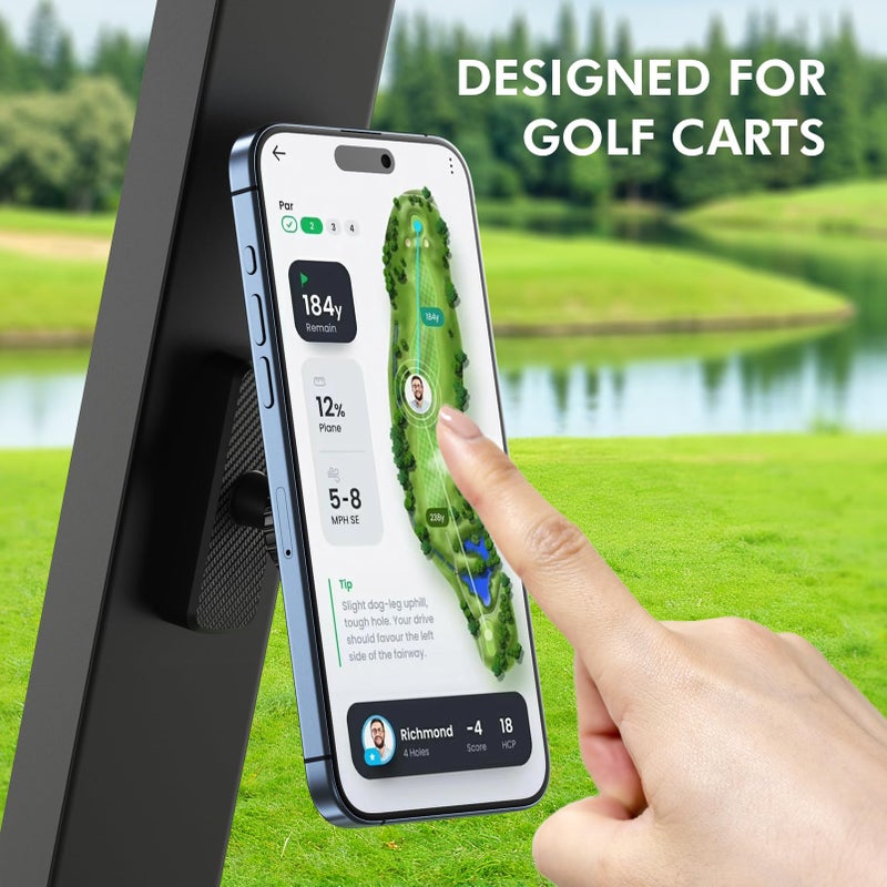 welvath Magnetic Golf Cart Phone Holder, Phone Mount Holder Compatible with MagSafe iPhone/Galaxy/Smartphones, Golf Cart Accessories for EZGO Club Car Yamaha Icon, Gift for Men Women - Image 3