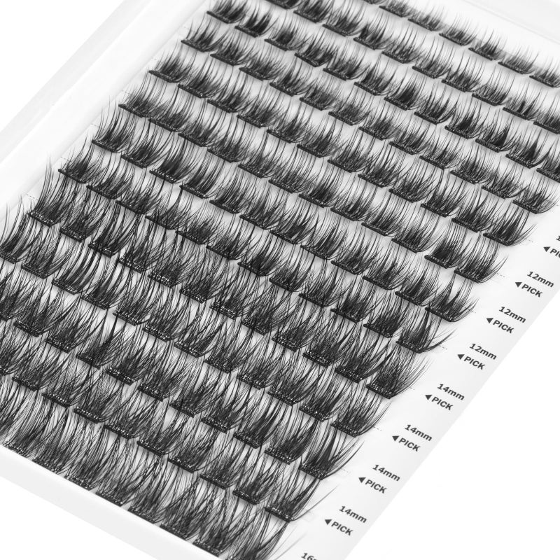 WONSIS Self Adhesive Eyelashes, 156 Pcs Self Adhesive Eyelash Clusters, No Glue Needed, Invisible 2-Strip Tape - Longer Lasting, No Sticky Residue Pre Glued Eyelashes (Volume-Mixed) - Image 2