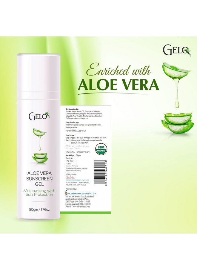 GELO - Sunscreen Spf 30 Pa+++ Lightweight Gel With Aloe Vera Broad Spectrum & No White Cast 50G - Image 1