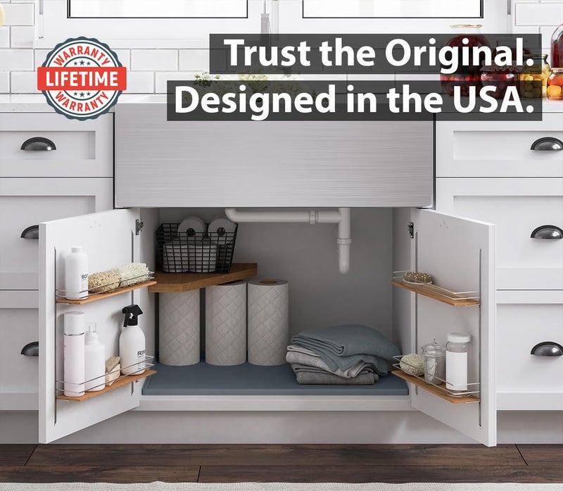 BASIN - Heavy Duty Under Sink Mat - The Original Silicone Under Sink Mats for Kitchen Waterproof - Under Sink Tray for Kitchen Waterproof - Under Sink Cover Kitchen Cabinet Liner Gray 34.25x22 - Image 5