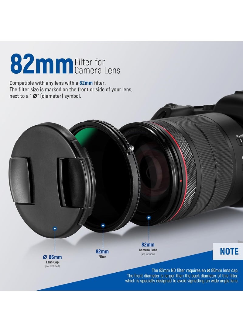 2 in 1 82mm Variable ND Filter ND2–ND32&CPL Filter(Circular Polarizing Filter) No X Cross/HD Optical Glass Polarizer/30 Layer Nano Coated/Ultra Slim/Water Repellent/Scratch Resistant