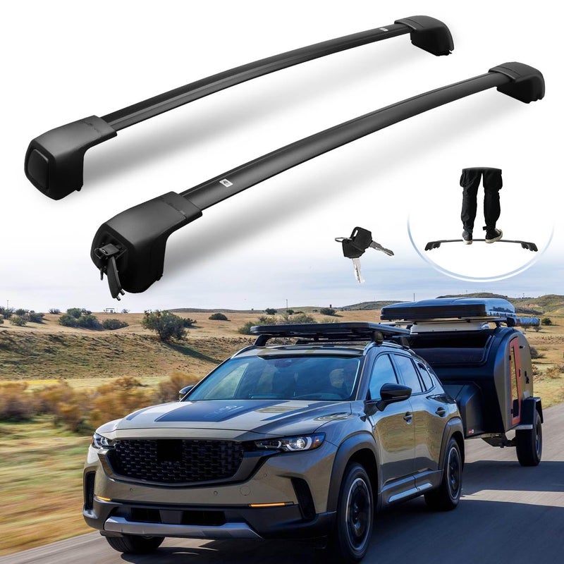 SNIXWOO Lockable Roof Racks for Mazda CX50 CX50 Hybrid 2023 2024 2025 Hidden AntiTheft Cross Bars Cross Rails for Rooftop Cargo Outdoor Gear