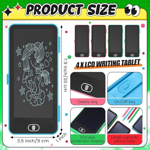 KRySt LCD Writing Tablet Pencil Box for Kids – Multi-Functional Drawing Board Case with Erase Button and Stationery Storage for School and Home Use (Yellow) - Image 5