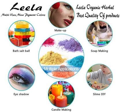 Leela Organic Leela Organic Golden Purple Coffee and Denim Blue Pigments Color Cosmetic Grade Lipstick Colour Candle Soap MakingLipgloss Pack of 4 Net 20gm Each Pack  - Image 3