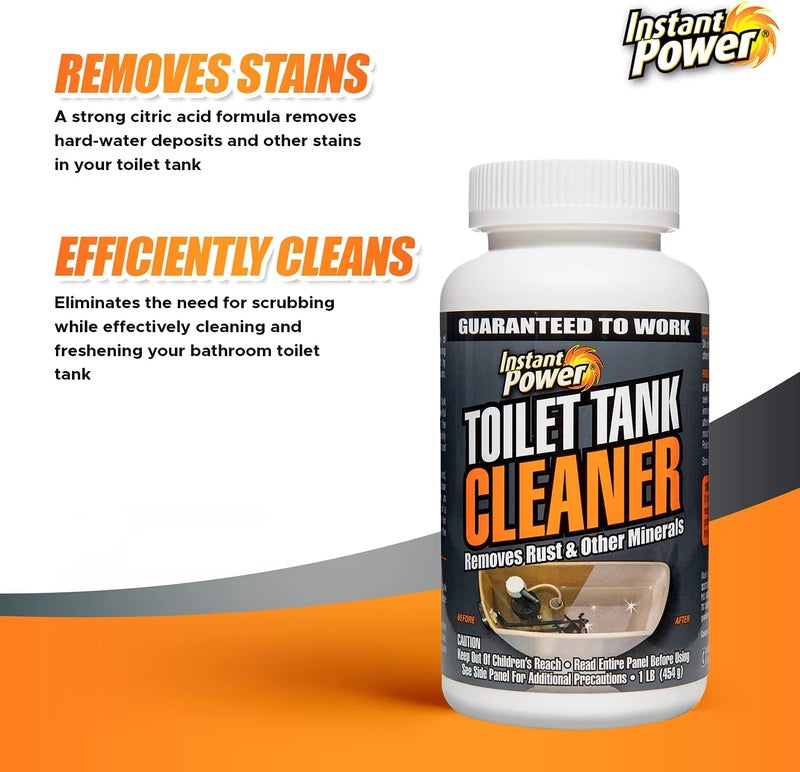 Instant Power Toilet Tank Cleaner – Bathroom Toilet Cleaning Powder, Removes Rust and Other Minerals, No Scrubbing, 16 Oz - Image 1