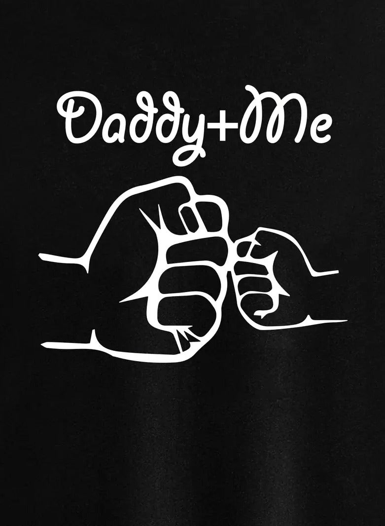 Boys Casual T Shirt Black Color With Daddy+Me Phrase Print Cute Fun Soft Cotton Short Sleeves And Round Neck Size 90  - Image 3