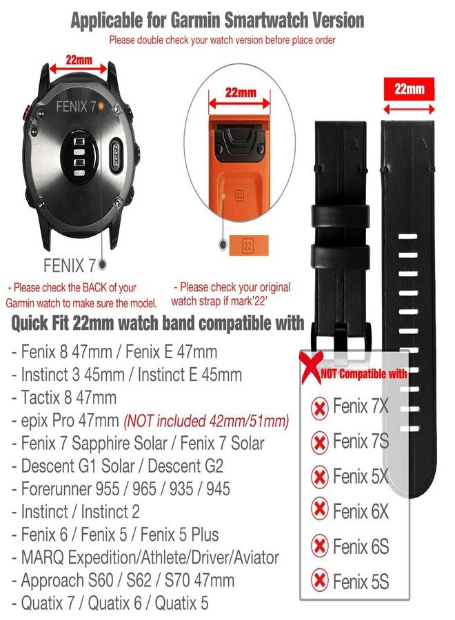 Abanen Leather Watch Bands for Fenix 6 / Fenix 5, QuickFit 22mm Soft Genuine Leather with Silicone Sweatproof Wrist Strap for Garmin Fenix 6 Pro/Sapphire,Approach S62/S60,Instinct,Quatix 6/5 (Black) - Image 2