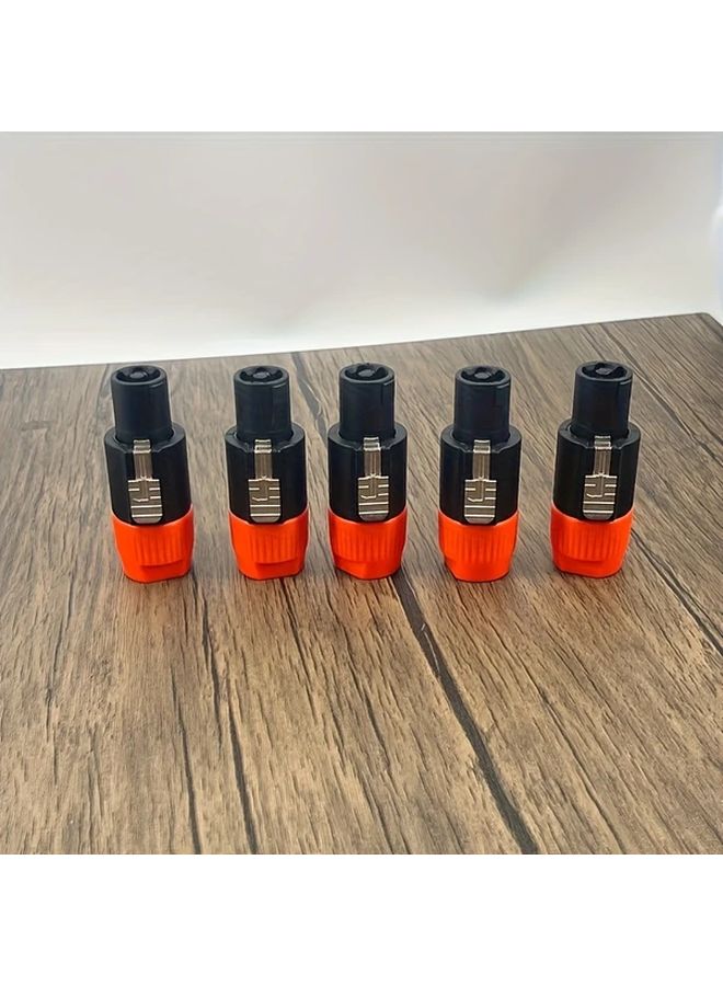 Orange 5 Pack Durable Four Quadrant Rotating Locking Audio Connectors PVC Case - Image 1