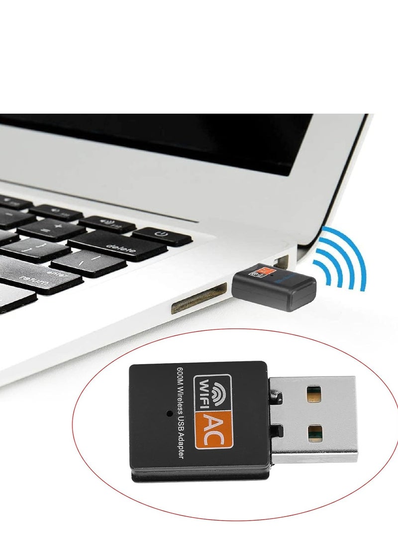 Angmei USB WiFi Bluetooth Adapter, 600Mbps Dual Band 2.4/5Ghz Wireless Network External Receiver, Mini WiFi Dongle for PC/Laptop/Desktop  - Image 1