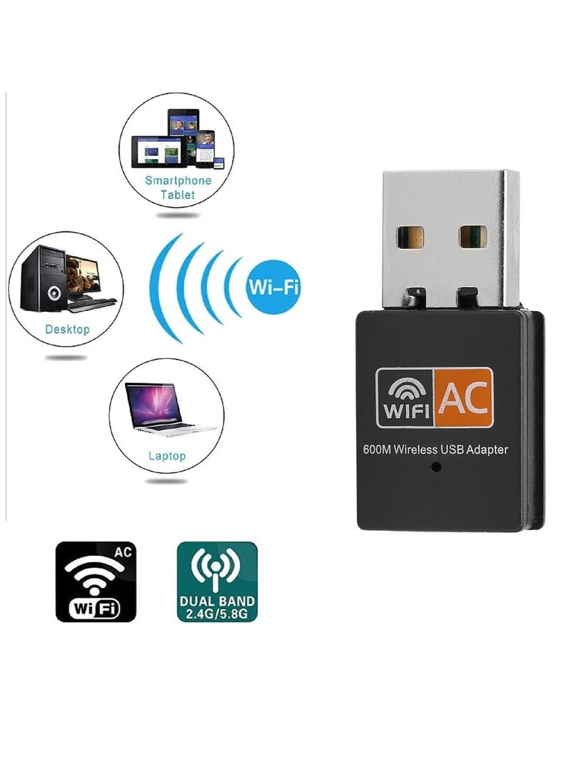 Angmei USB WiFi Bluetooth Adapter, 600Mbps Dual Band 2.4/5Ghz Wireless Network External Receiver, Mini WiFi Dongle for PC/Laptop/Desktop  - Image 4