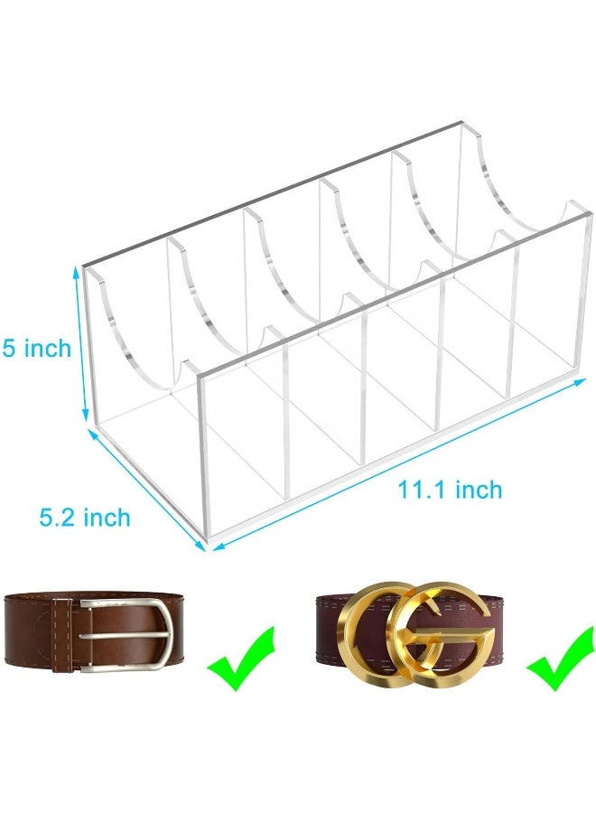 TPGP Belt Organizer, Acrylic Belt Storage Holder for The Closet, 5 Compartments Display Case for Tie and Bow Tie  - Image 3