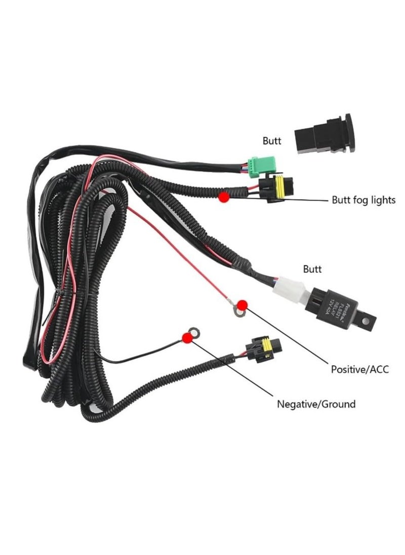 Fog Light with DRL Compatible with Toyota FJ Cruiser 2006-2024, Single Lens, Black Matt