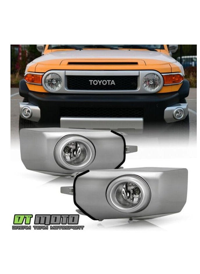 Fog Light with DRL Compatible with Toyota FJ Cruiser 2006-2024, Single Lens, Black Matt