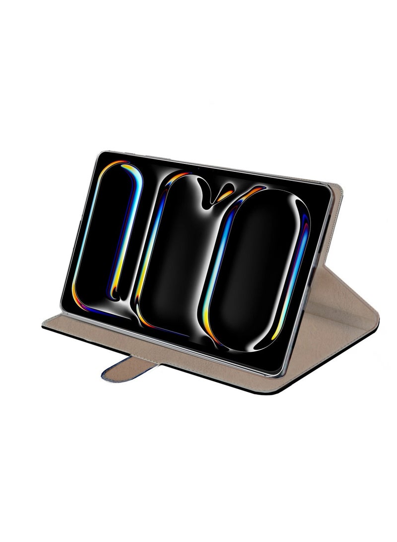 Wtech Apple iPad Pro 11 5G 2024 (5th Gen) 11 inch / Apple iPad Pro 11-inch (M5) 2025 WTech PU Leather Magnetic Closure Flip Case Cover - Dark Brown - Image 4