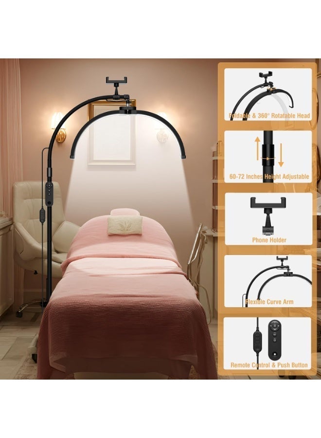 Original LED half-moon floor lamp with phone holder and magnetic remote - Black - Image 4
