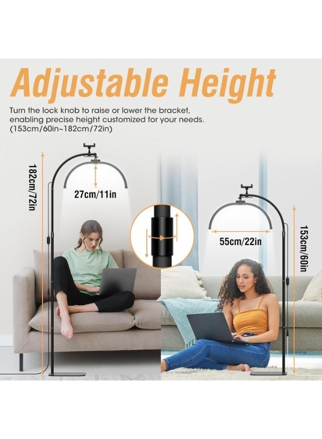 Original LED half-moon floor lamp with phone holder and magnetic remote - Black - Image 5